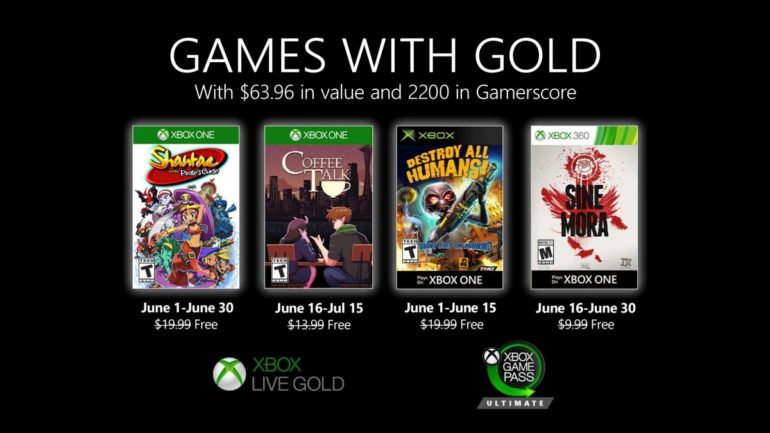 Xbox Games with Gold June 2020