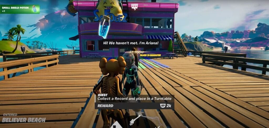 fortnite ariana grande quest believer's beach