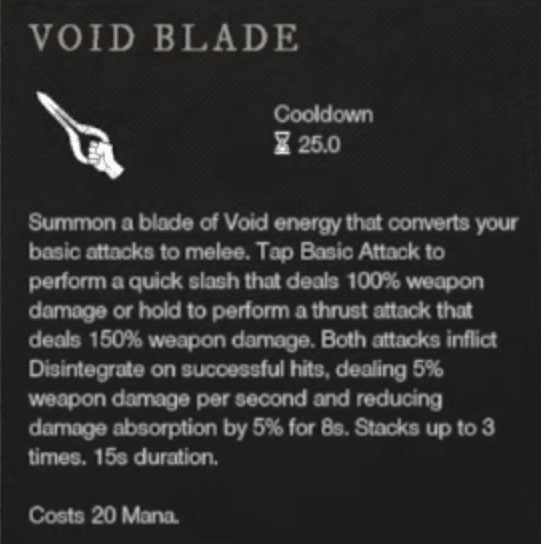 New World Void Gauntlet Abilities and Skill Trees - Void Blade 